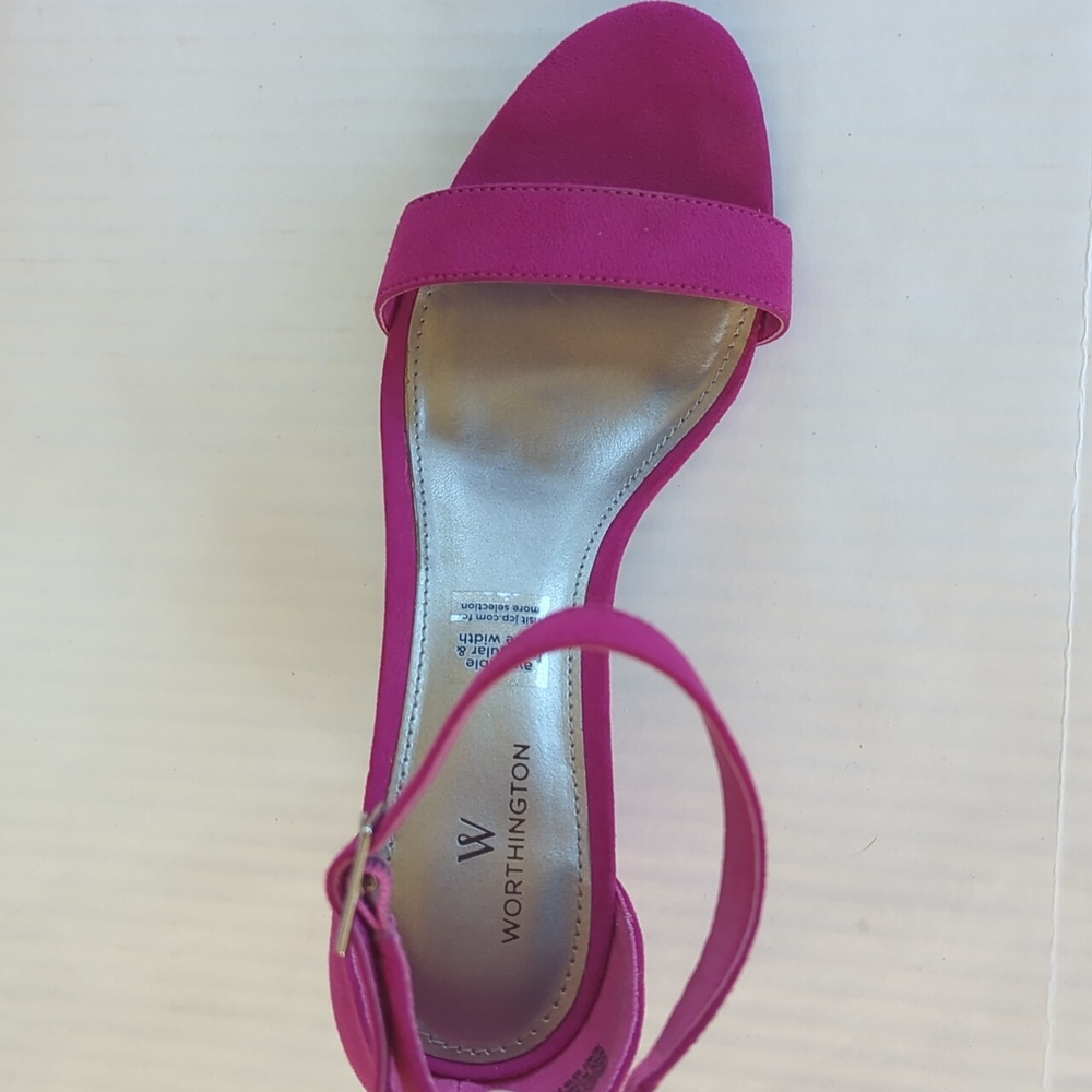 Worthington Beckwith Block Heel Open Toe Sandals 8 Fuchsia Pink - Picture 12 of 16